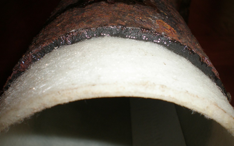 up close image of a repaired drain