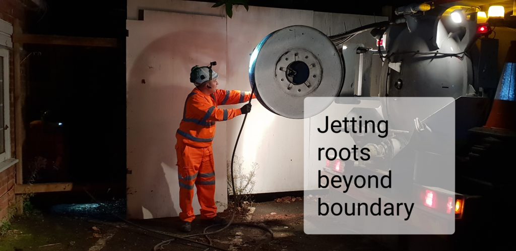 Jetting roots beyond boundary
