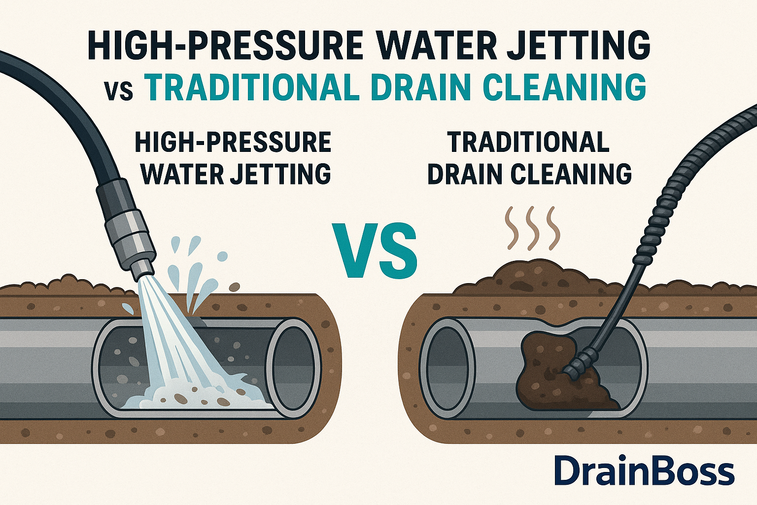 High-Pressure Water Jetting Compared to Traditional Pipe Cleaning
